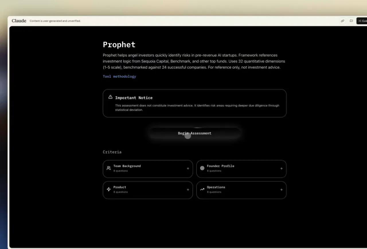 Claude Mini App, VC Internal Tool